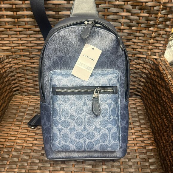 coach West Pack In Blocked Signature Canvas cbi92 - Picture 2 of 8